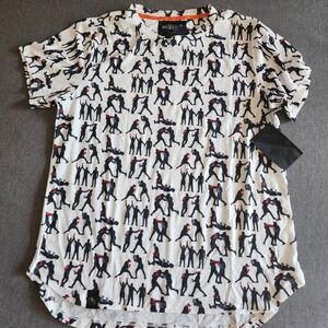 Brooklyn Standard Mens Boxing Print T-Shirt White Large All Over Print Graphic